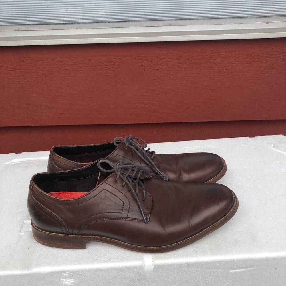 Rockport M77057 Mens Dark Brown Style Purpose Plaintoe Dress Shoes Size 10.5M